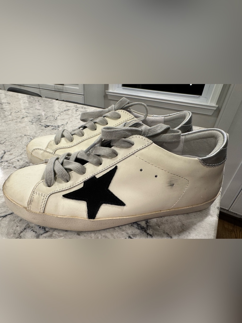 Size 38 - Golden Goose Super Star With Silver Heel Tab - Minor Flaws